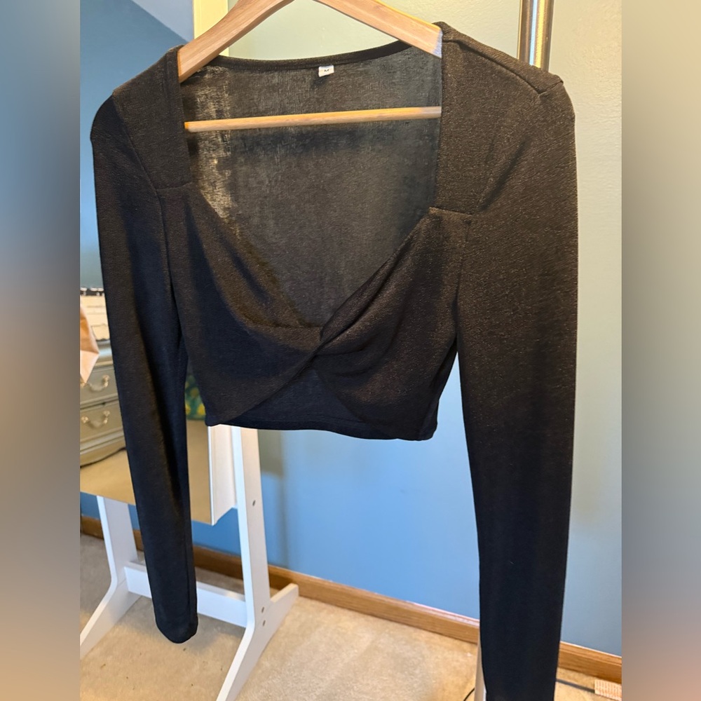 Elegant Black Long Sleeve Top